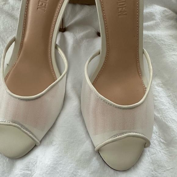 New Steve Madden Priya Mesh Ivory Heels US 8 - Picture 9 of 11